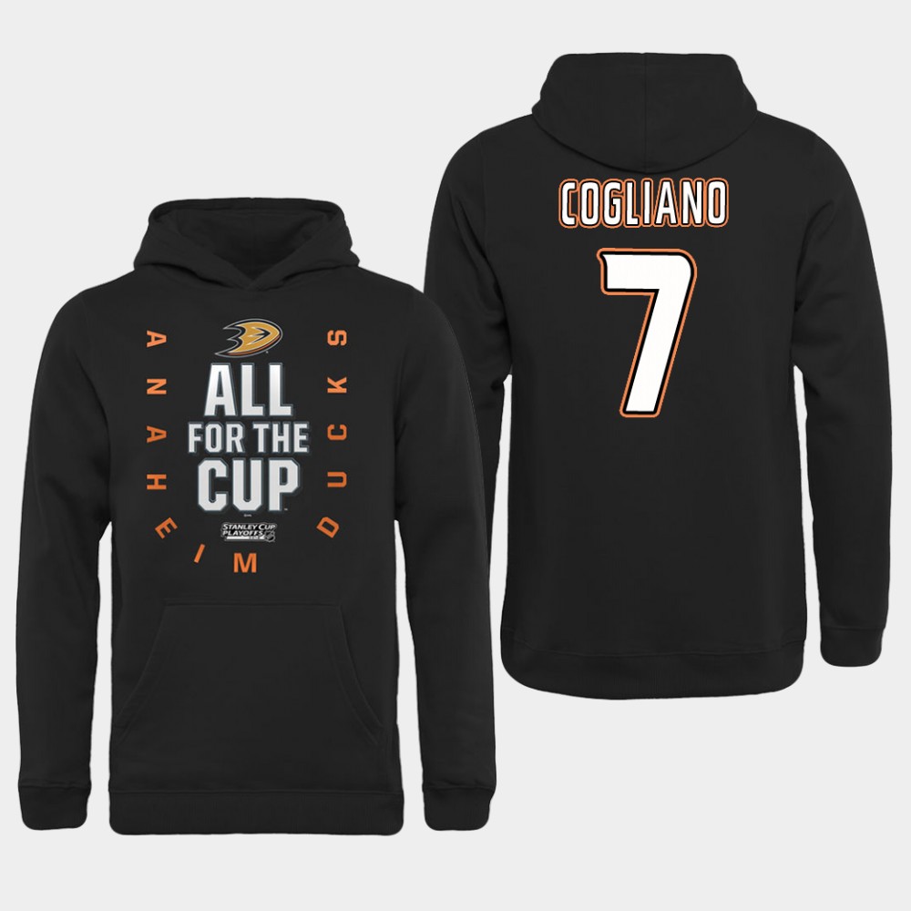 NHL Men Anaheim Ducks #7 Cogliano Black All for the Cup Hoodie->anaheim ducks->NHL Jersey